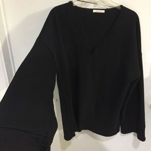 Zara Trafaluc Black Bell-Sleeve Sweatshirt